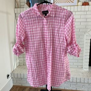 J. Crew boy fit pink gingham shirt